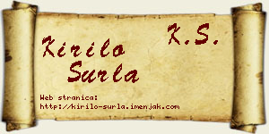 Kirilo Surla vizit kartica